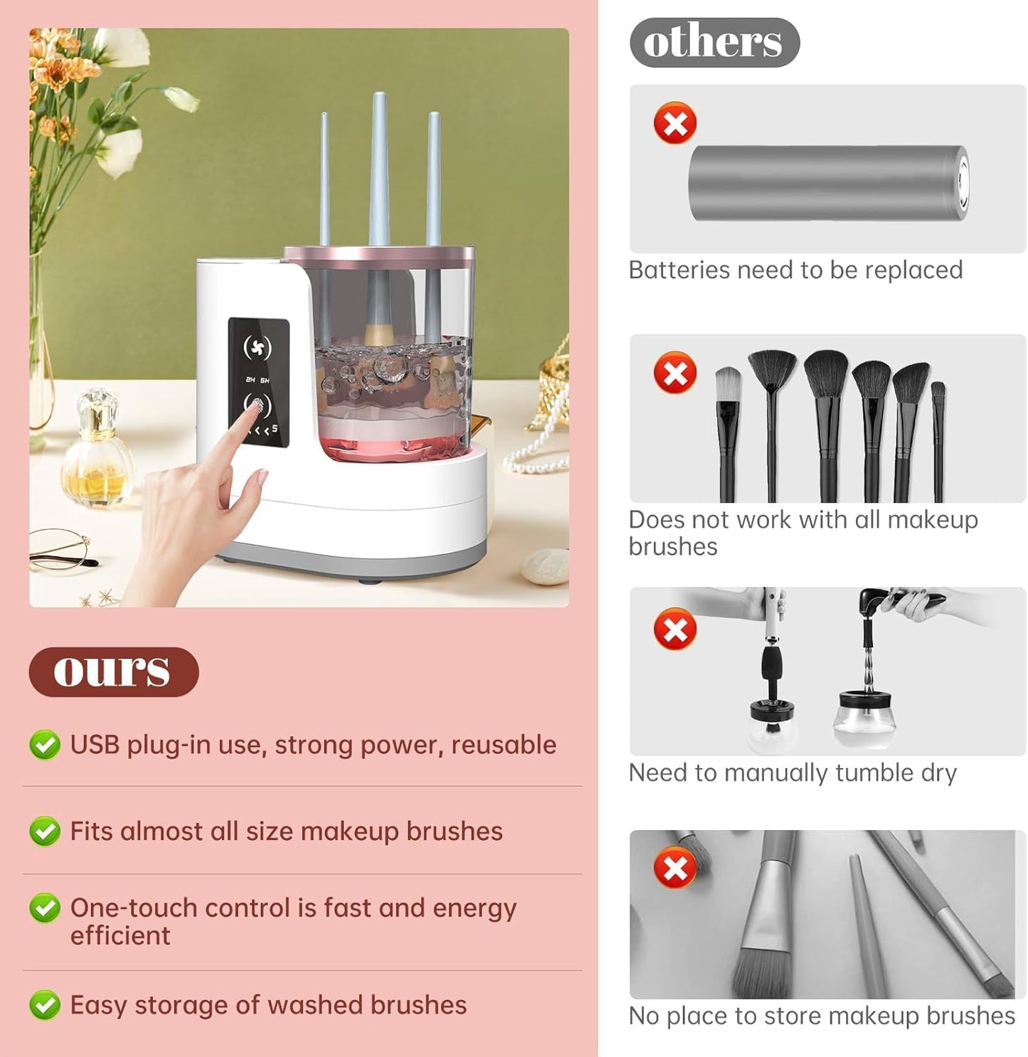 Electric Makeup Brush Cleaner & Dryer Machine,