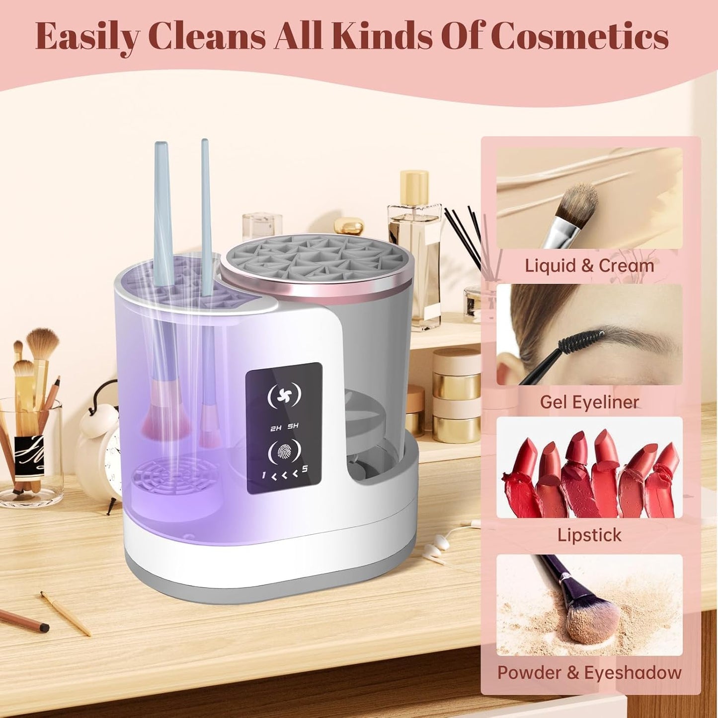 Electric Makeup Brush Cleaner & Dryer Machine,