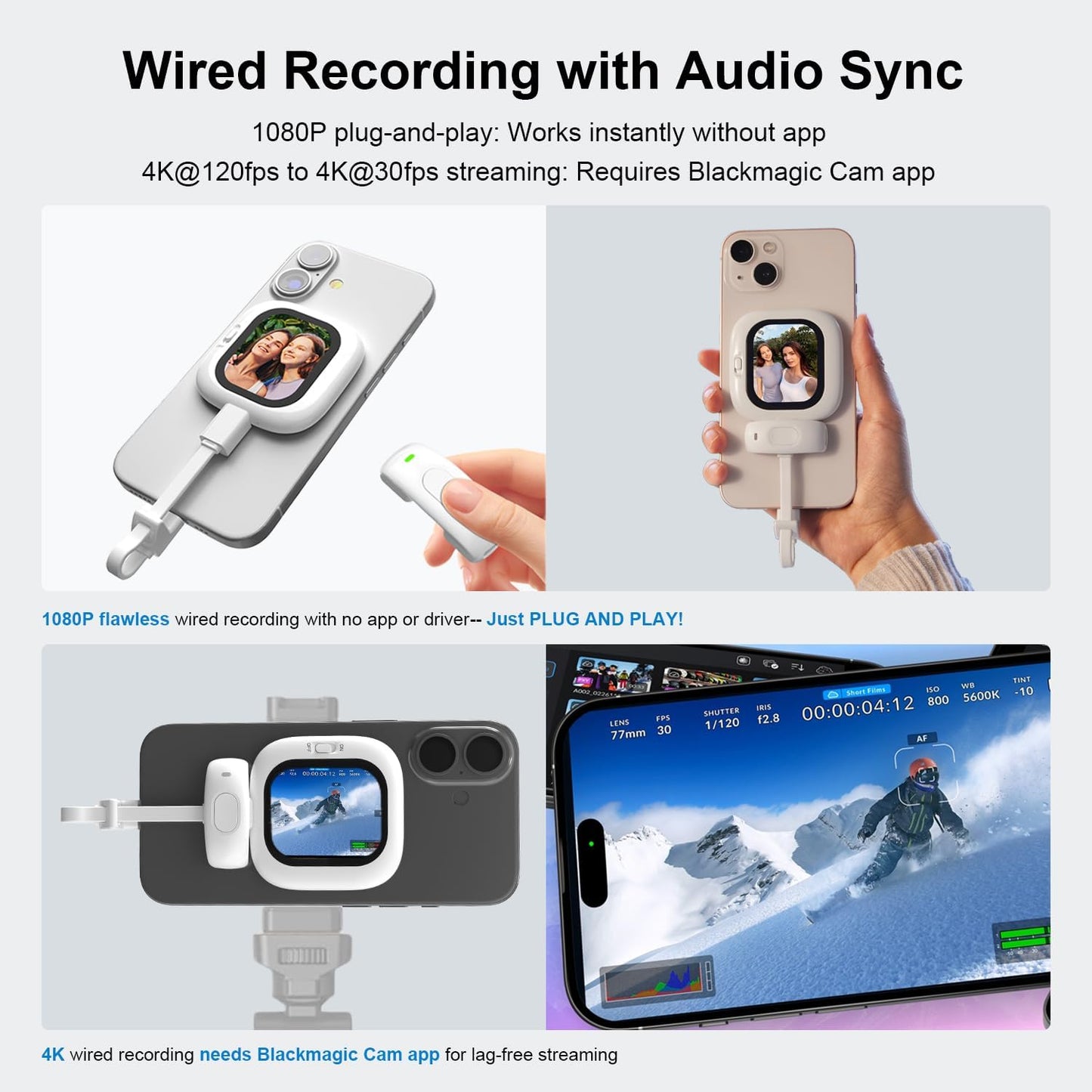 Magnetic Rear Camera Selfie Display Screen