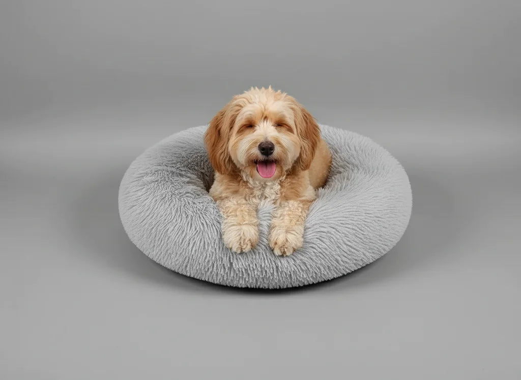 DUMOS Cozy Donut Pet Bed - Ultimate Comfort for Anxious Pets!
