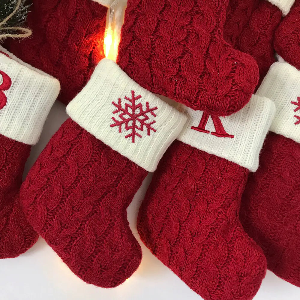Festive Alphabet Knit Socks