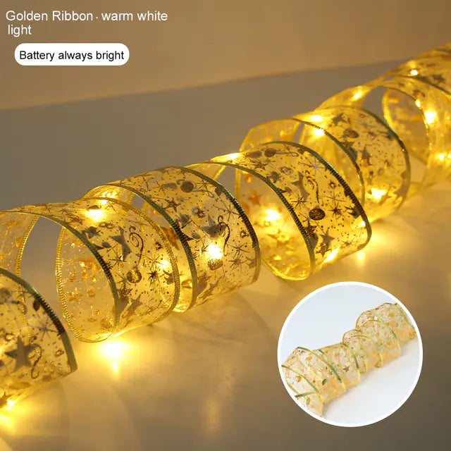 Enchanted Christmas Ribbon Light Garland