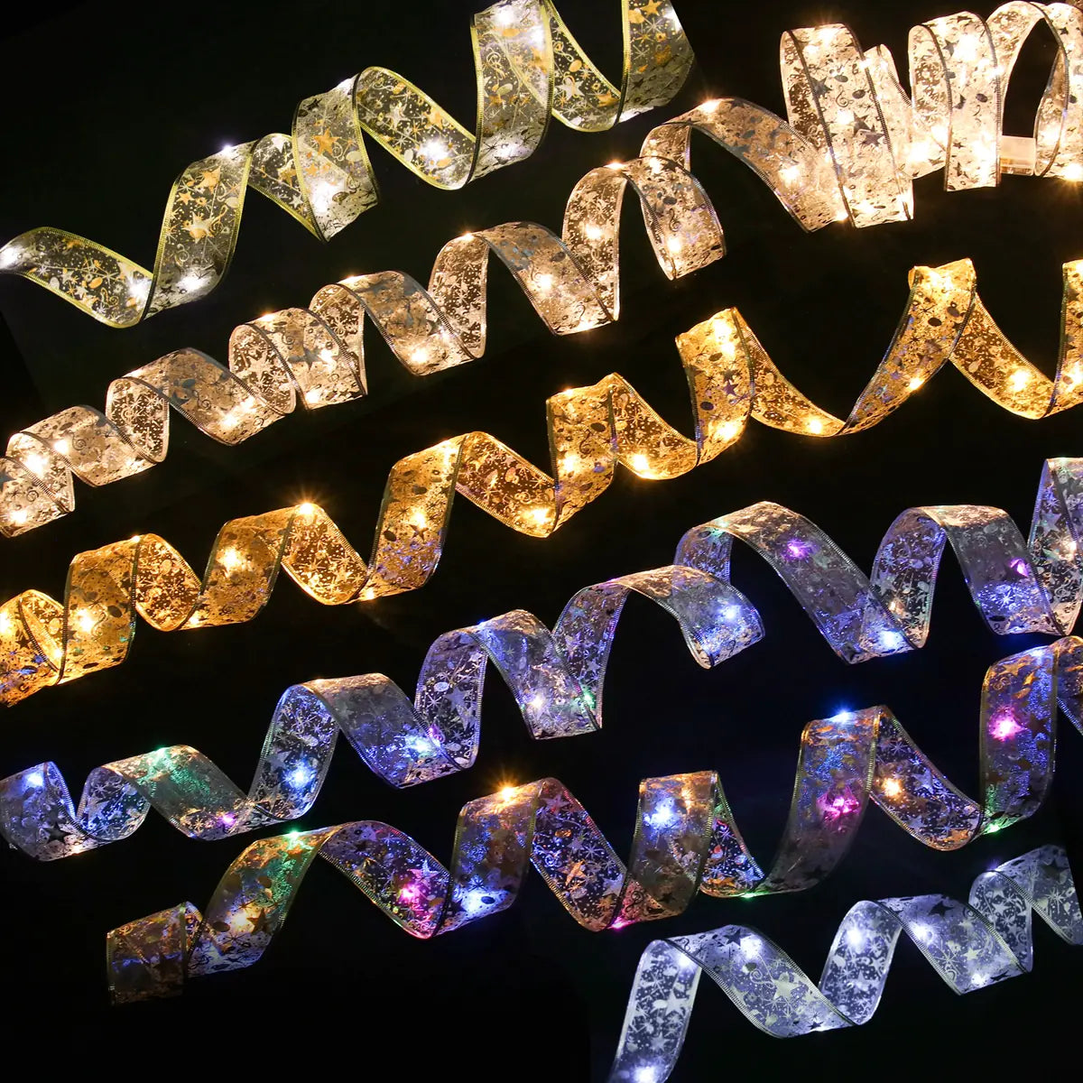 Enchanted Christmas Ribbon Light Garland