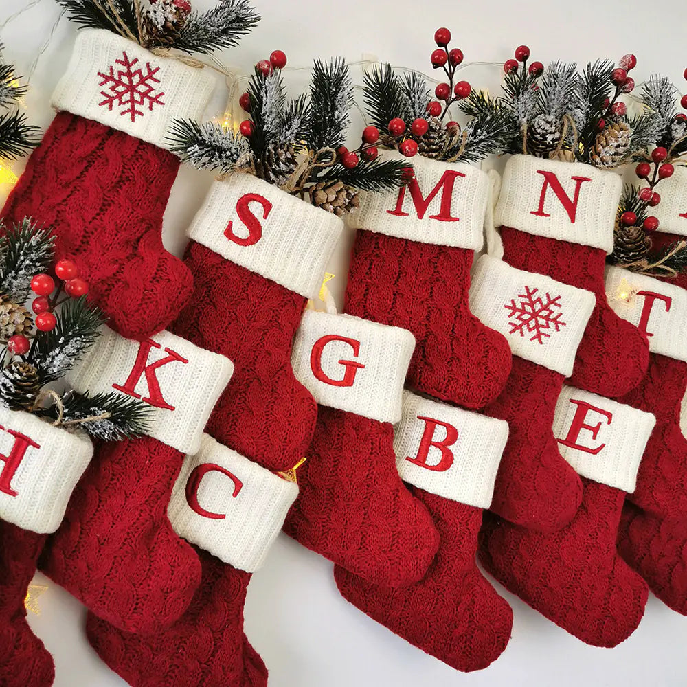 Festive Alphabet Knit Socks