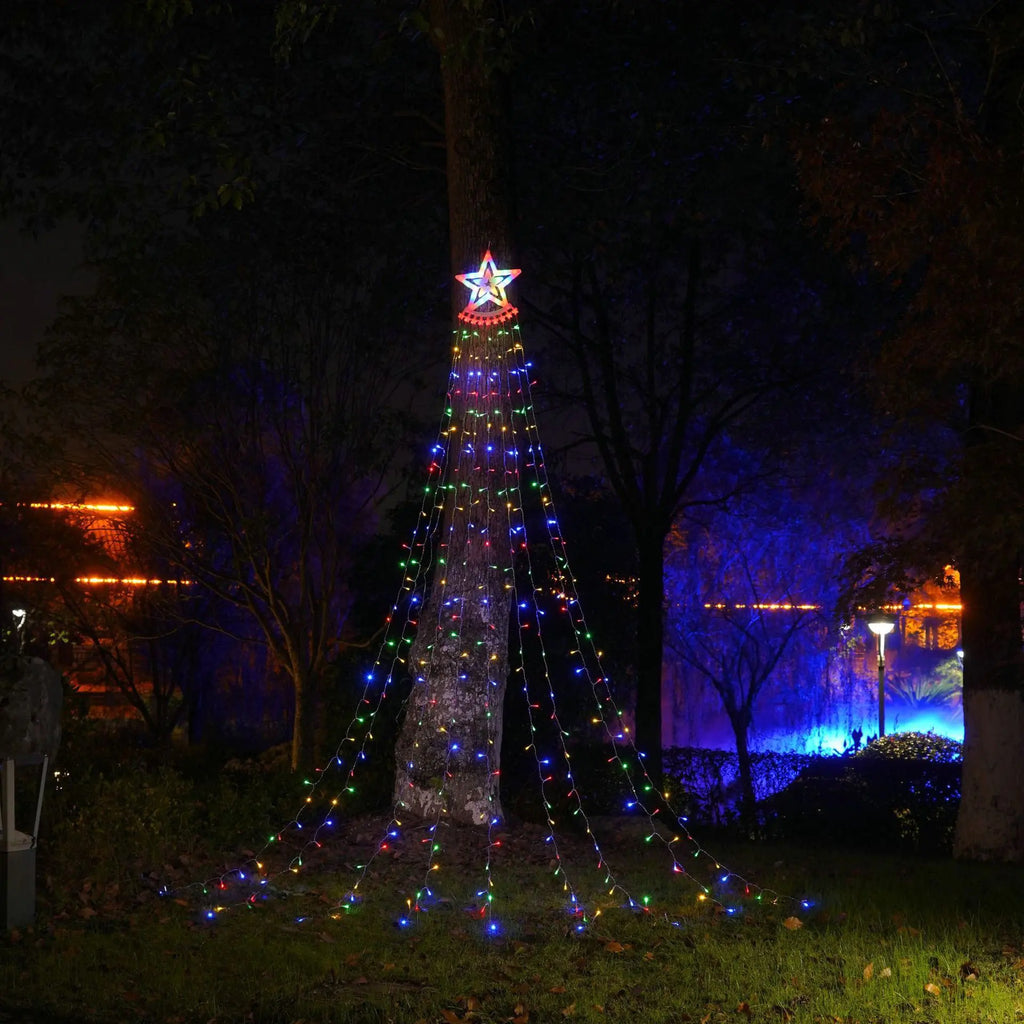 Starlit LED Cascade Lights for Outdoor Decor