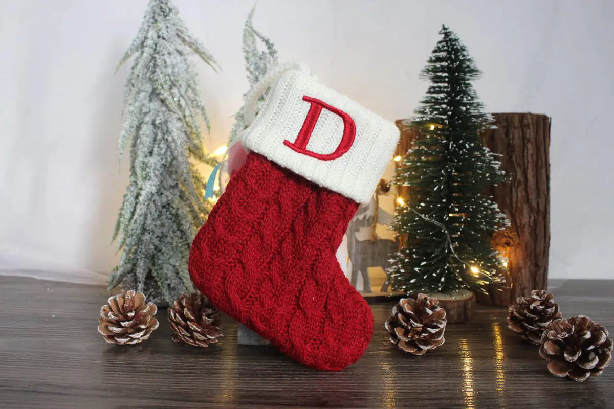 Festive Alphabet Knit Socks