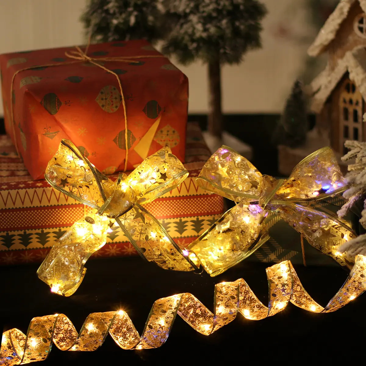 Enchanted Christmas Ribbon Light Garland